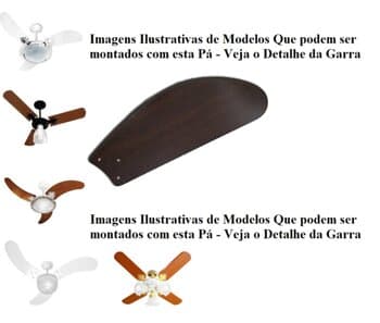 PÁ HÉLICE P/VENTILADOR DE TETO VENTI-DELTA SMART SUPREMUS - PA MDF TUBA FLY COR TABACO - COM FURAÇÃO P/VENTI-DELTA - *VENDIDA P/UNIDADE