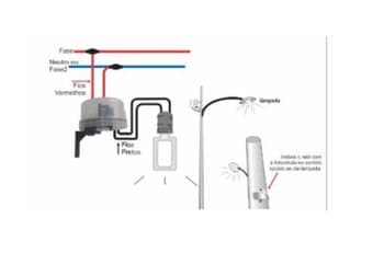 SENSOR RELĘ FOTOCÉLULA BIVOLTS COM SUPORTE BASE P/FIXAÇĂO - ILUMI 5609
