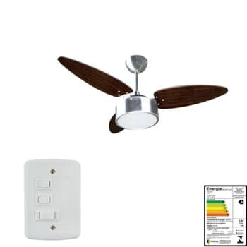 VENTILADOR DE TETO VENTISOL LUM.FHARO 110V04,0UF 130W ALUMINIO ESCOVADO 3PAS BALA COR TABACO CHAVE 3 VELOCIDADES - foto 1 de 3