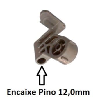 Mecanismo do Oscilante Suporte do Motor Ventilador ARGE Max Twister Stylo 50/60cm cor Preta - Suporte de Articulacao VT Oscilante - Encaixe Pino 12,0mm