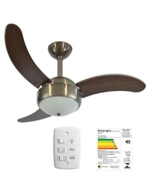 VENTILADOR DE TETO RIOPRELUSTRES MAX 1007 FUME 110V LUMINARIA P/2-LUZ CHAVE 3VELOCIDADES - INFINITY MAX1007 FUME