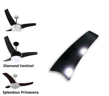 Pá Hélice Ventilador de Teto Ventisol Diamond - MDF Preta - Vendida p/Unidade - Ventilador Ventisol Fharo Versatti - Ventilador Primavera