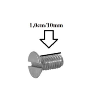 Kit c/08 Parafusos com Cabeça Fenda para fixar Garra/Suporte das Pás ao Motor do Ventilador Ciclone