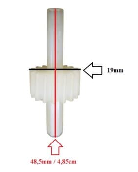 Engrenagem Com Pino Sextavado para Ventilador Venti-Delta Light 30/40/50cm - Encaixe Sextavado c/Rosca p/Parafuso do Pino Puxador da Rosca S/Fim