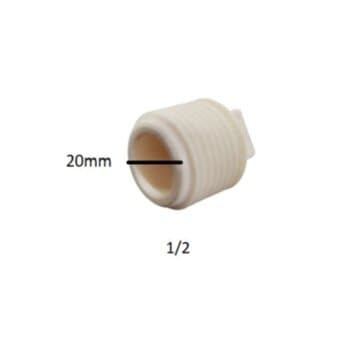Tampăo Plug Roscável 3/4 Plástico Branco P/Rede Hidráulica- *Vendido p/Unidade