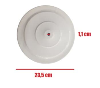 PLAFON DE ACABAMENTO P/VENTILADOR DE TETO SEM LUZ - LUMINÁRIA CEGA P/ÁREA GOURMET - PLAFON CEGO ARIZONA METAL COR BRANCA - foto 1 de 4
