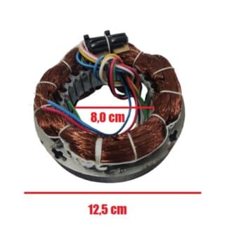 Estator Bobinado Motor P/Exaustor Loren Sid 30/40cm Bivolts 130w - USAR C/Cap 06,0uf - foto 1 de 4
