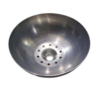 Canopla de Alumínio do Motor Inferior Superior Aço Escovado - Diâmetro 23cm - Encaixe em Haste 2,2cm - foto 1 de 4