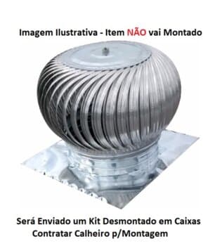 EXAUSTOR EÓLICO DE 24 POLEGADAS/61CM - VAZĂO 4000M3/H - KIT P/MONTAGEM COM 44 ALETAS DE ALUMÍNIO + 2 CHAPAS CSN26