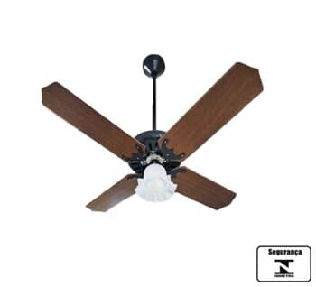 VENTILADOR DE TETO VENTMAR SUPER CLN 110V10,0UF 130W TROPICAL PRETO 4PAS MDF MOGNO LUM.1-TULIPA PL FLOR CHAVE ROTATIVA - CONSUMO A/B - foto 1 de 3