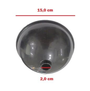 CANOPLA PLÁSTICA SUPERIOR VENTILADOR DE TETO VENTI-DELTA LOREN SID ARGE TRON VENTISOL, ETC... COR PRETA - DIÂMETRO 16CM - ENCAIXE 1,8CM