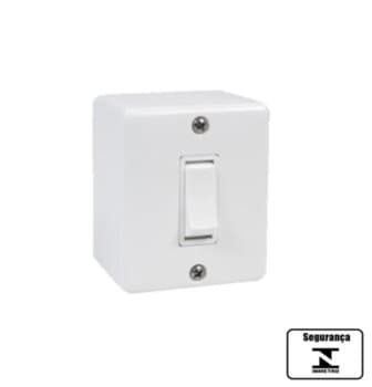 Interruptor Elétrico Sistema-X Branco - 1 Tecla com Caixa Sobrepor - foto 1 de 3