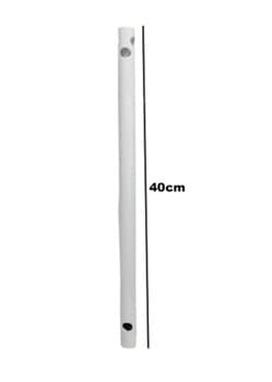 HASTE DE METAL PROLONGADORA P/FIXAR VENTILADOR DE TETO 040CM COR BRANCA - DIÂM.EXT.5/8 SERVE P/ARGE LOREN SID VENTI-DELTA TRON VENTISOL