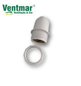 SOQUETE PLÁSTICO P/VENTILADOR DE TETO VENTI-DELTA TRON BÚZIOS - COR BRANCA C/PORCA PLÁSTICA P/TULIPA