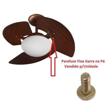 Parafuso Francęs p/Fixar Garras x Pás hélices Ventilador Tron Aventador cor Cobre - 3/16 X 1/2 bicromatizado c/Porca - *Vendido p/Unidade - foto 1 de 4