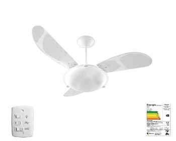 VENTILADOR DE TETO VENTI-DELTA NEW ANGRA 110V130W BRANCO 3PÁS ABS BRANCAS LUMINÁRIA P/2-LÂMPADAS CHAVE 3VELOCIDADES