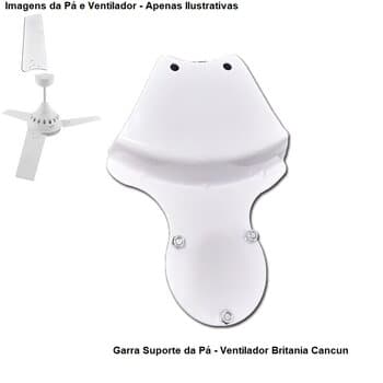 GARRA SUPORTE DAS PÁS P/VENTILADOR DE TETO BRITÂNIA - GARRA DE METAL BRANCA P/PÁ PLÁSTICA - VENDIDO POR UNIDADE