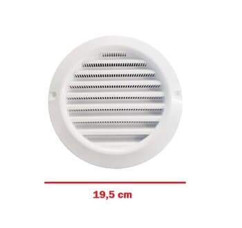 GRADE VENEZIANA 15X15CM 150MM GRELHA PLASTICA REDONDA P/VENTILACAO DE SUPERFICIE - MEDIDAS 150MM