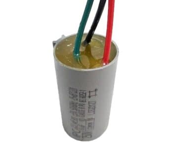 CAPACITOR 008,5UF 3FIOS 2,5+6,0MF RD 250VAC - P/VENTILADOR DE TETO LOREN SID M3 110V / TRON / VENTILADOR ARGE 110V