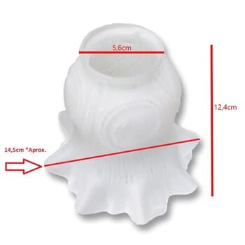 GLOBO CUPULA TULIPA DE VIDRO P/VENTILADOR DE TETO - TULIPA DE VIDRO MODELO FLOR CARACOL VIDRO FOSCO - COM COLARINHO