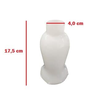 GLOBO TULIPA LONGA VIDRO LEITOSO SAIA COM BORDA CRISTAL - ALTURA 17,50CM /ENCAIXE EXTERNO 4,0CM /ENCAIXE INTERNO 3,70CM (ENCAIXE P/LAMPADA)