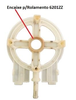 TAMPA DO MOTOR VENTILADOR VENTI-DELTA DIANTEIRA DELTA PREMIUM/ DELTA GOLD 50/60CM - ESTAMPADA C/PINO S/ANEL DIAM.12,5CM EIXO MACICO P/ROL.6201