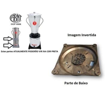 Base Inferior Liquidificador Vitalex de 4, 6, 8 ou 10 Litros - Base x Motor parte Inferior Modelo Antigo Plástico cor Preta - Serve para 4 6 8 e 10 Litros - foto 1 de 3