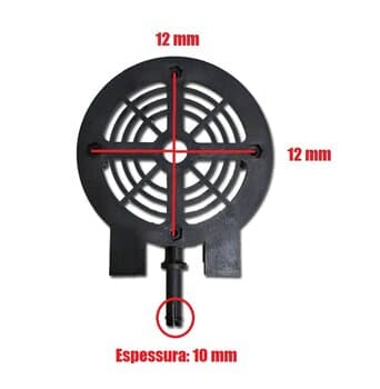 Tampa DIANTEIRA do Motor Ventilador VentNew 50/60cm - Tampa do Motor Ventilador 50/60cm Vent New VentiNew - Encaixe p/Rol 6000ZZ - Diametro 10,2cm - Cor Preta.