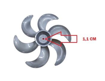 HELICE DE 50CM P/VENTILADOR DÔMINA 6PAS E-11,5MM NEO COR TITANIUM/CINZA - PONTA REDONDA C/TRAVA TRASEIRA - ARGE MAX - DIAM.43,2CM