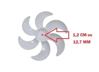 HELICE DE 50CM P/VENTILADOR DÔMINA 6PAS E-12,7MM NEO COR BRANCA - PONTA REDONDA C/TRAVA TRASEIRA - DIAM.43,2CM