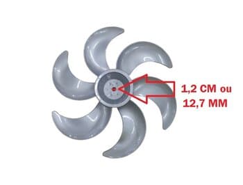 HELICE DE 50CM P/VENTILADOR DÔMINA 6PAS E-12,7MM NEO COR TITANIUM/CINZA - PONTA REDONDA C/TRAVA TRASEIRA - DIAM.43,2CM