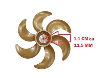 HELICE DE 50CM P/VENTILADOR DÔMINA 6PAS E-11,5MM NEO COR BRONZE - PONTA REDONDA C/TRAVA TRASEIRA - ARGE MAX - DIAM.43,2CM
