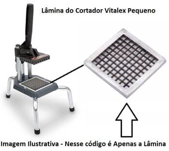 LÂMINA P/CORTADOR DE LEGUMES VITALEX PEQUENO FATIA 10MM - MODLURA PL EXT.09X09CM INT.08X08CM ESP.07MM - SERVE P/LOREN SID