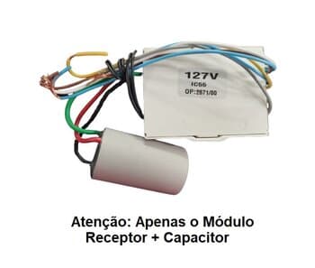 MODULO RECEPTOR DO CONTROLE REMOTO VENTILADOR ALISEU 110V10,0UF - DUO GEO INSPIRE JET NANO SLIM SMART TRADICIONAL WAVE - P/KIT IC55-110V CAP.3F 4,0+6,0UF