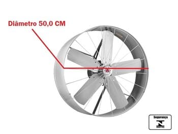 EXAUSTOR DE 50CM VENTI-DELTA 220V 130W P/AMBIENTE COMERCIAL - A/VAZĂO-06500M3H B/RPM-1550 1/3CV MF - AXIAL CINZA HEL-5PÁS C/CHAVE DE REVERSĂO