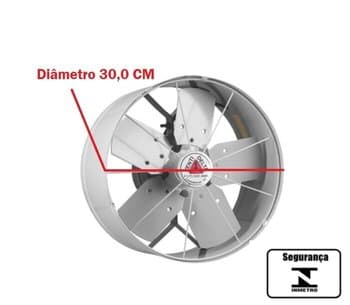 EXAUSTOR DE 30CM VENTI-DELTA 220V130W USO COMERCIAL - COR CINZA - ALTA VAZĂO-01200M3H - BAIXA ROTAÇĂO-1720RPM 1/4CV - C/CHAVE REVERSĂO