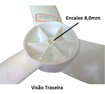 HELICE P/VENTILADOR DE 50CM VENTISOL 3PÁS BRANCA NEW G3 MX - F08,0MM PONTA REDONDA C/TRAVA TRASEIRA