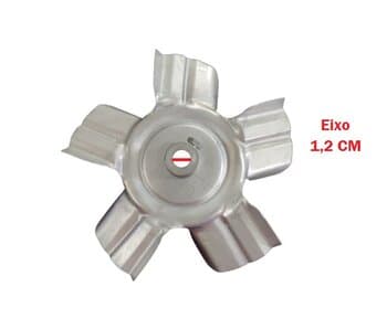 HELICE DE 20CM P/EXAUSTOR DE 20CM VENT AIR/VENTAIR LINHA PESADA CHURRASQUEIRA - CZA 5PAS F12,0MM ZINCADA C/PARAF LATERAL