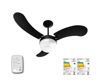 VENTILADOR DE TETO VENTI-DELTA NEW LIGHT MONTANA 110V 130W PRETO 3PAS MDF ARTE PRETAS LUMINARIA P/1-LAMPADA CHAVE 3 VELOCIDADES
