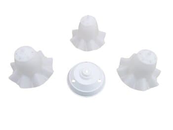 LUMINARIA PLAFON COMPLETA P/VENTILADOR LOREN SID COR BRANCA - LUSTRE DIAMANTE RUBI - C/3-TULIPAS PL P/3-LÂMPADAS