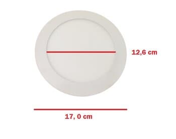 LUMINÁRIA PLAFON PAINEL LED EMBUTIR RD17,0CM P/VENTILADOR DE TETO SPIRIT VT203 VT303 - 12W3000KBIV AMARELA B/BRANCA - PRATIK 720 LUMENS