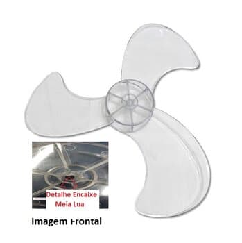 HELICE P/VENTILADOR DE TETO ACVENT AC VENT AC-VENT 40CM - TREVISO ECLIPSE SATURNO - 3PAS ACRILICAS ENCAIXE SOBRE-PRESSAO FURO 08,0MM