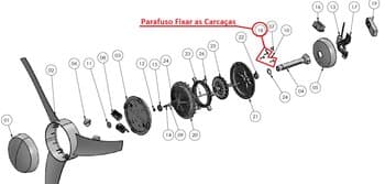 Parafuso de Fixaçăo das Carcaças do Motor Ventilador Delta Lunik / Efyx - Parafuso Plastic 5 X 25 mm c/Flange -*Vendidos p/Unidade