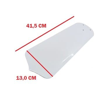 PÁ HÉLICE P/VENTILADOR DE TETO LOREN SID LUMI M1 M2 - MDF RETA BRANCA - *VENDA P/UNIDADE - ESP.3,0MM L13,0XC41,0CM P/GARRA MAIOR C/3 FUROS