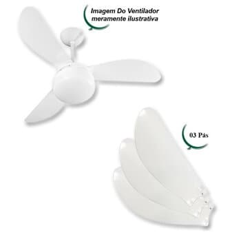 PA HELICE P/VENTILADOR DE TETO VENTISOL SUNNY FENIX INVERTER - KIT C/03-PÁS PA0374 PLÁSTICA COR BRANCA MODELO+FINA - foto 1 de 4