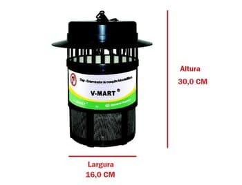 ARMADILHA LUMINOSA ECOLÓGICA V-MART 220V-26W MATA INSETOS MOSQUITO TRAP - LÂMPADA 00WATTS - PERNILONGO DENGUE E ZIKA