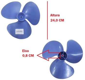 HELICE DE 30CM P/VENTILADOR ARNO 30CM NV-10 NV-12/ NV10 NV12 F-10 3PAS - FURO 08,0MM TRAVA FRONTAL TIPO CRUZETA - ARNO MODELO NV F-10 ANTIGO