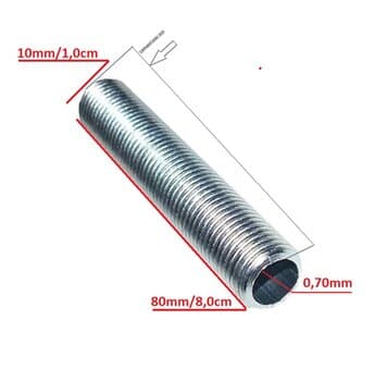NIPEL NIPLE DE METAL C/ROSCA 10,0MM - COMPRIMENTO 08CM 10CM DIÂM.PADRĂO/MEDIDA ESPECIAL - P/INSTALAR LUMINÁRIA EM VENTILADOR DE TETO