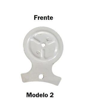 GARRA SUPORTE DE PÁ HÉLICE PARA VENTILADOR DE TETO ARGE/LOREN SID COR BRANCA - GARRA C/1-FURO - *VENDIDA P/UNIDADE *SEM ARRUELA DE BAIXO