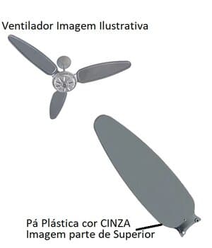 PÁ HÉLICE P/VENTILADOR DE TETO VENTISOL WIND LIGHT PÉTALOS - PLÁSTICA CINZA - *VENDIDA P/UNIDADE =01-PÁ